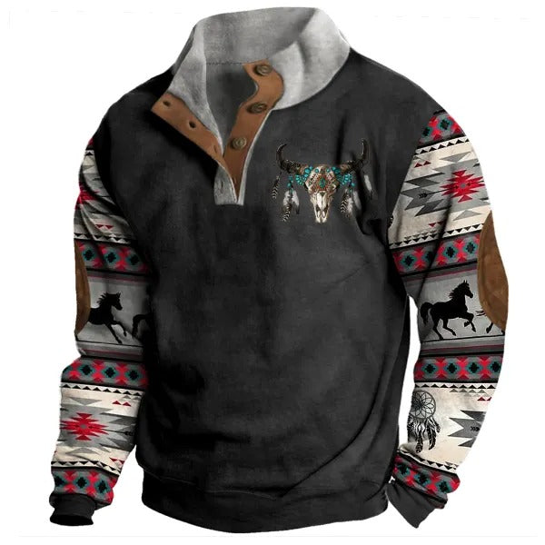 Men's Cowboy Stand Collar Sweatshirt | 51MA