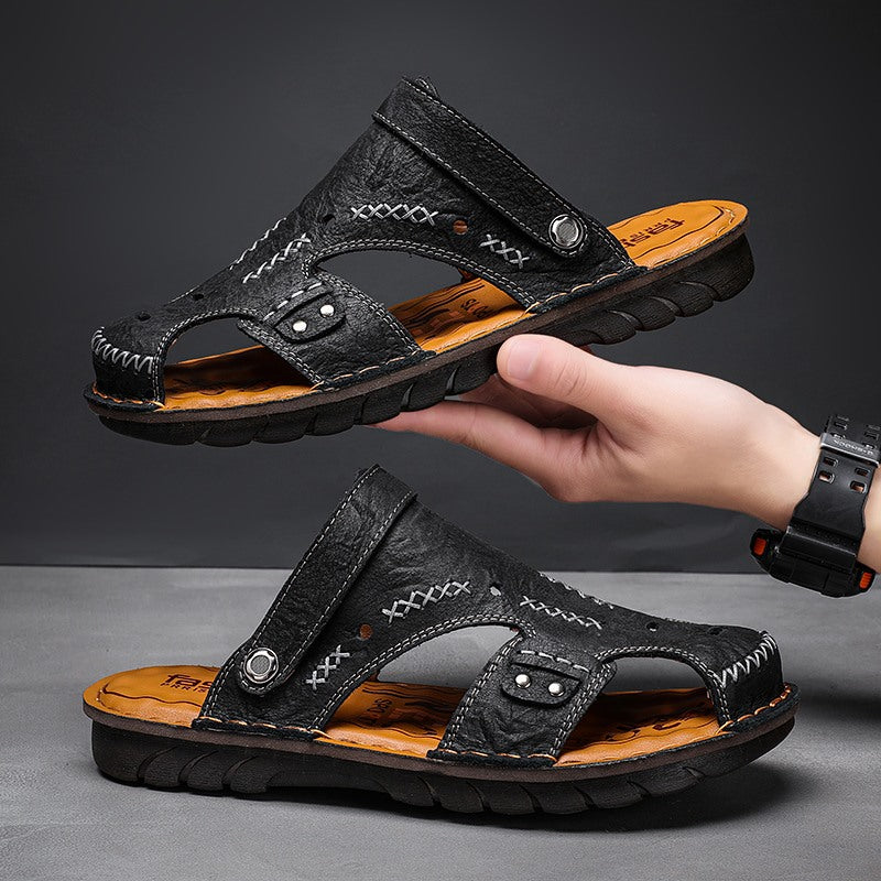 Men's Summer Breathable Casual Leather Sandals | 7101