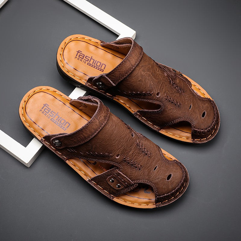 Men's Summer Breathable Casual Leather Sandals | 7101