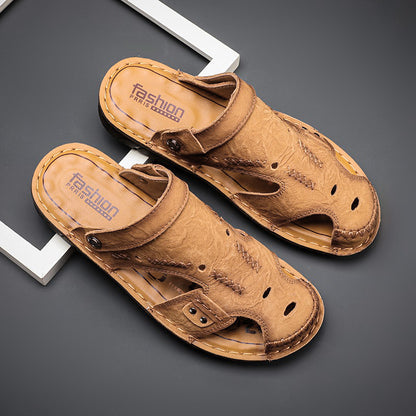 Men's Summer Breathable Casual Leather Sandals | 7101