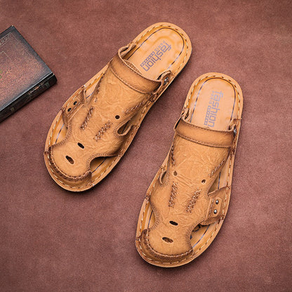 Men's Summer Breathable Casual Leather Sandals | 7101