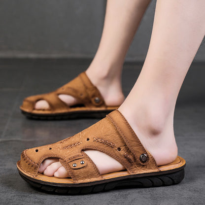 Men's Summer Breathable Casual Leather Sandals | 7101