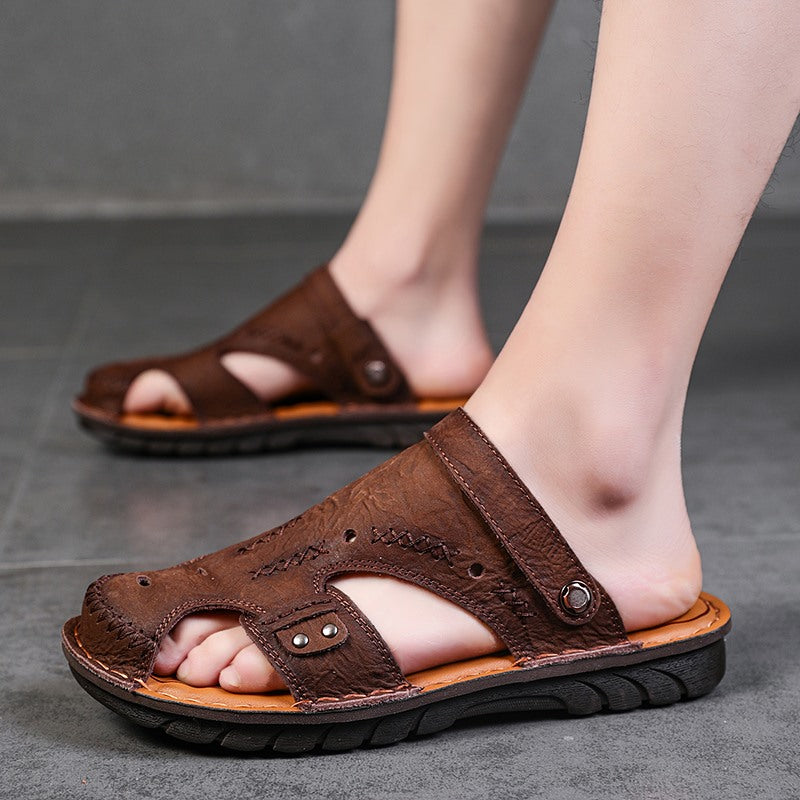 Men's Summer Breathable Casual Leather Sandals | 7101