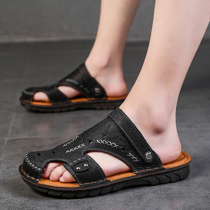 Men's Summer Breathable Casual Leather Sandals | 7101