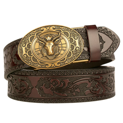 Various Design | Mens Leather Belt with Automatic Buckle Nickel Free Luxury Gift