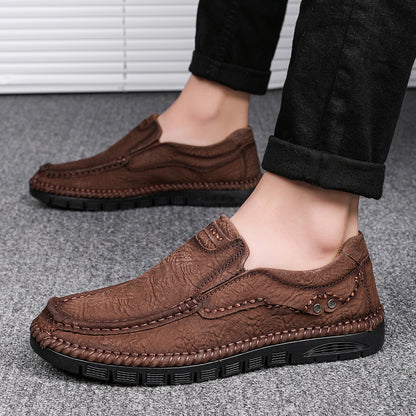 Men's Leather Moccasins Shoes Pumps Slip on Loafers | 88138