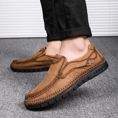 Men's Leather Moccasins Shoes Pumps Slip on Loafers | 88138
