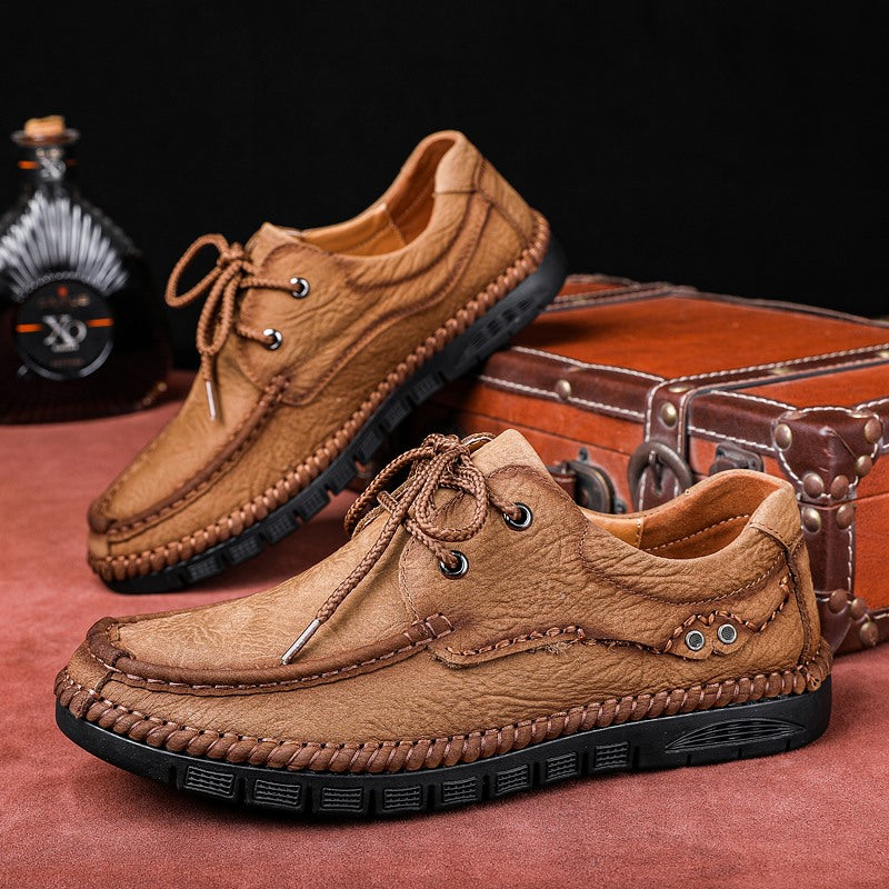 Men's Genuine Leather Lace-Up Casual Shoes Leisure Footwear | 88139