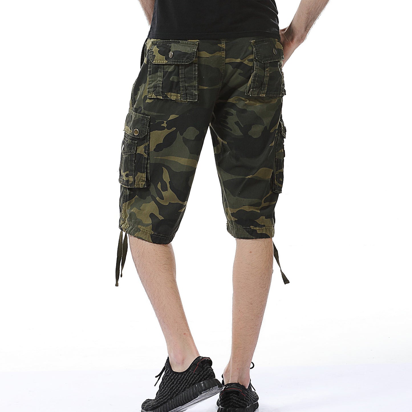 Mens Cotton Relaxed Fit Camouflage Camo Cargo Shorts-A083
