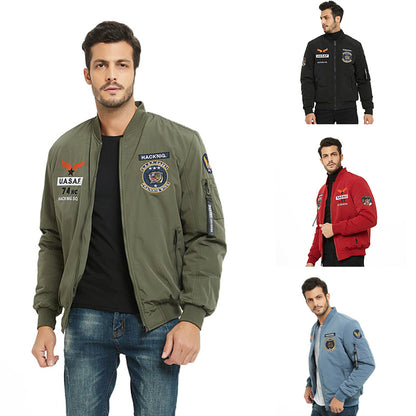 Men's Jackets-Windproof Bomber Jacket Full Zip Winter Warm Padded Coats Outwear | 5501