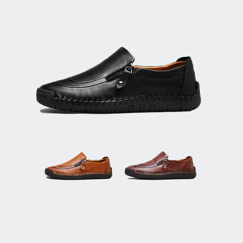 Mens Driving Casual Shoes Zipper Slip On Loafers -5709