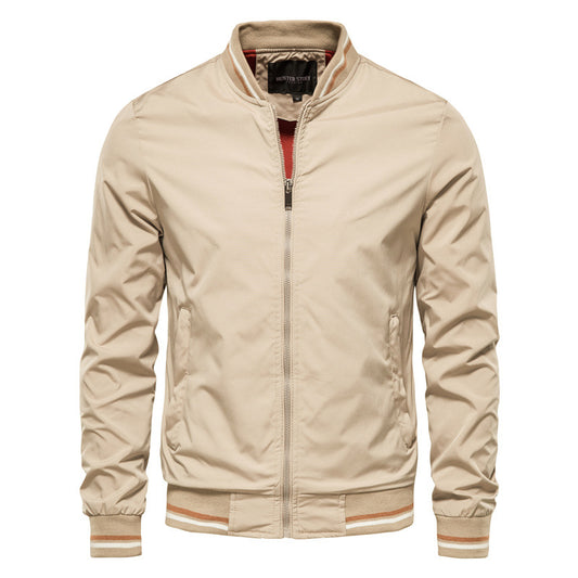 Men's Bomber Jackets Spring Fall Full Zip Active Coat Outwear-8831
