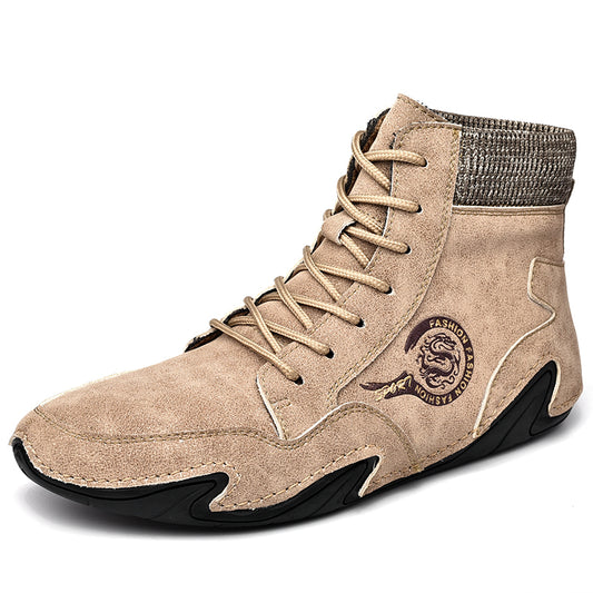 Ankle Chukka Boots Vintage Hand Stitching Comfort Driving Shoes  | 88966
