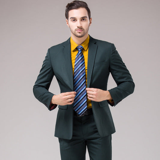 Men's Green Suit 2pcs Sets Slim Fit Tuxedo -X16