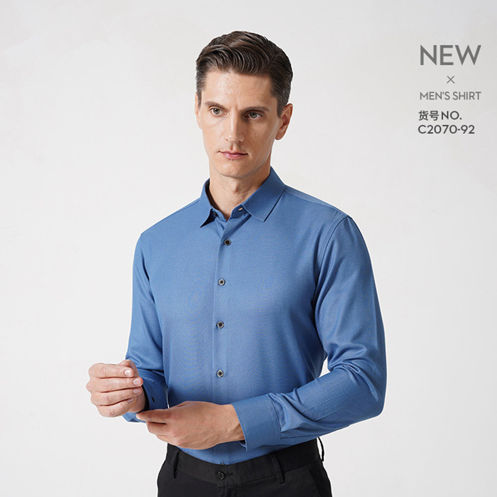 Premium Men's Dress Shirt Regular Fit Flex Collar Cotton Solid Shirts |  C2070