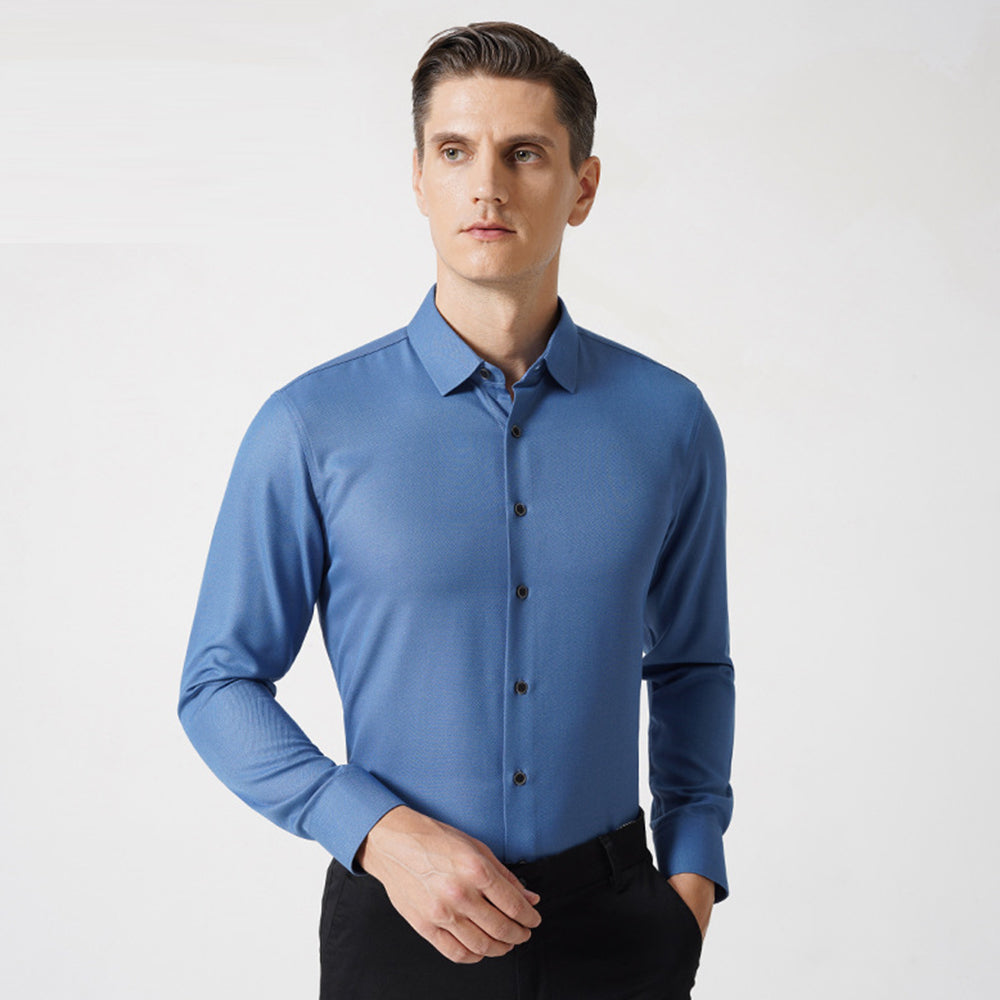 Premium Men's Dress Shirt Regular Fit Flex Collar Cotton Solid Shirts |  C2070