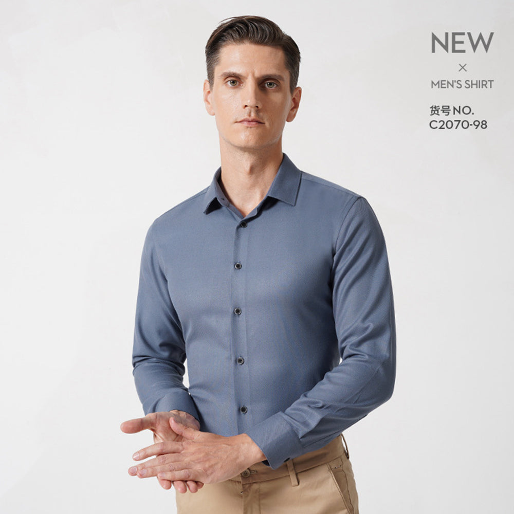 Premium Men's Dress Shirt Regular Fit Flex Collar Cotton Solid Shirts |  C2070