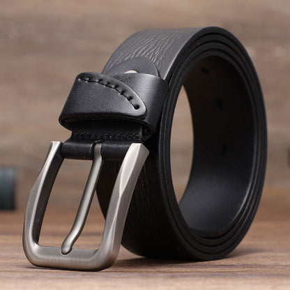 Men Genuine Leather Dress Belts For Suits, Jeans, Uniform With Single Prong Buckle  |  CY0010