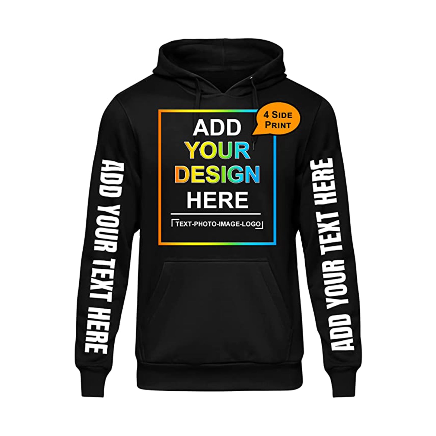 Custom Hoodies Design Your Own Personalized Photo Text 5 Sides Print -10900