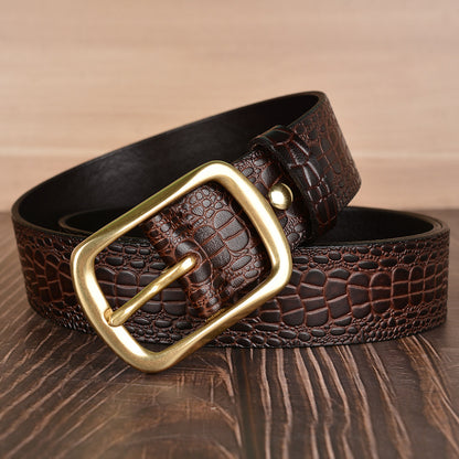 Genuine Full Grain Leather Mock Print 38mm Harness Belt Strap | TCZK06