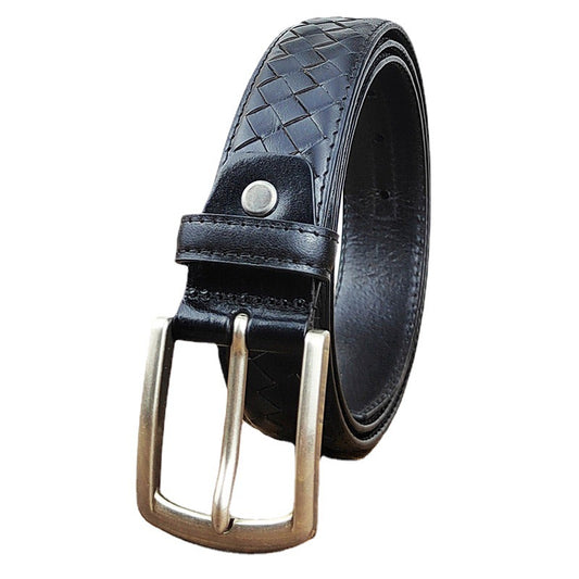 Genuine Top Grain Leather braided belt For Men 1 3/8" width | NH0005