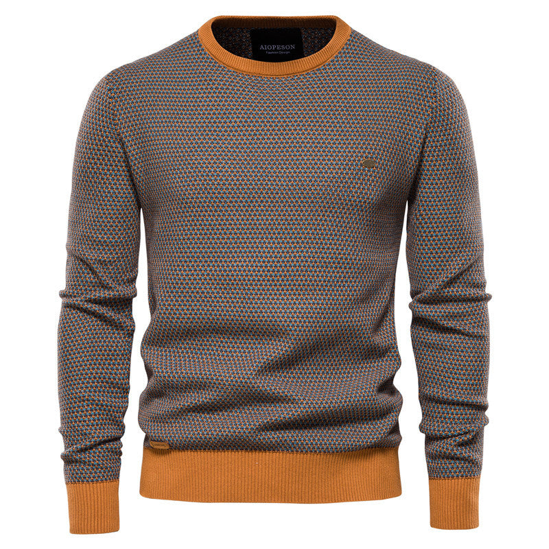 Men's Casual Knitted Round Neck Basic Pullover Sweatshirt | M226