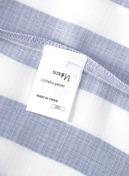 Camicie da spiaggia casual a righe in cotone e lino con bottoni a maniche lunghe da uomo | MC255371-7019 