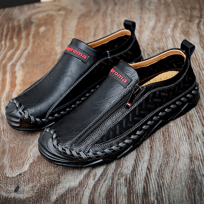 Men's Casual Moccasins Loafers Breathable Zipper Shoes | 90888