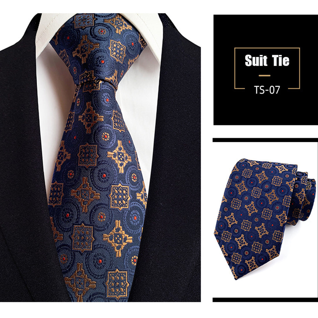 Jacquard Silk Necktie Woven Classic British Style Plaid Neck Ties | TS1-22