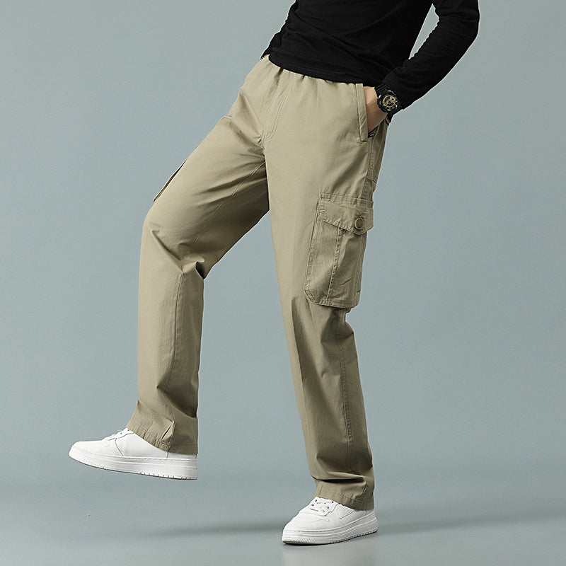 Mens Cargo Pants Casual Drawstring Athletic Jogger Sports Outdoor Trousers |  8588