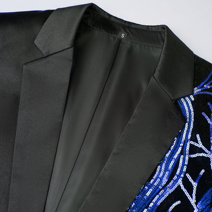 Mens Party Suit Jacket 1 Button Sequin Prom Tux Slim Fit Coat | A101