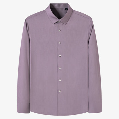 Men Spring Summer Business Wrinkle-Free Solid Color Mulberry Silk Dress Shirts | SC-2210