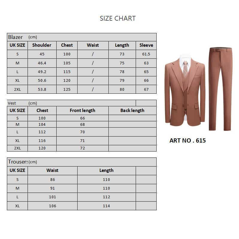 Abito da uomo 3 pezzi slim fit abito da ballo smoking blazer abito business matrimonio festa primavera autunno | 615