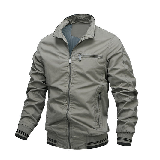 Men's Bomber Jackets Lightweight Windbreaker Spring Fall Full Zip Active Coat Outwear | V01