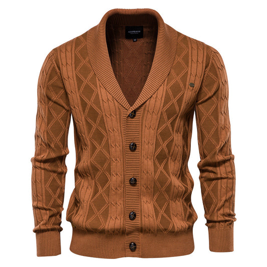 Mens Cable Knit Cardigan Sweater Casual Cardigans |Y168