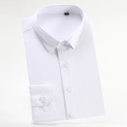Men's Spring Bamboo Fibre Solid Slim Fit Long Button Up Shirts  | ZXW1