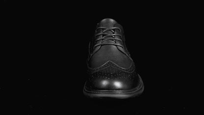 Black Genuine Leather Men's Casual Shoes Comfortable Crocodile Boots | 9009