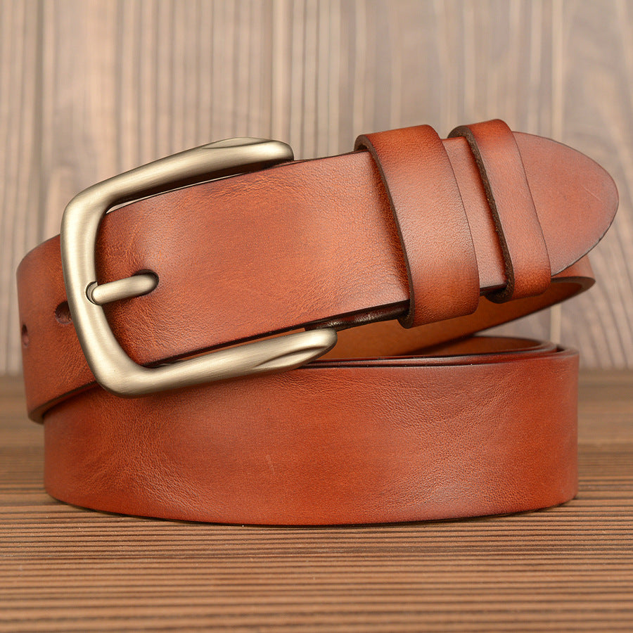 Premium Full Grain Leather Bulcke Belt Dress Belt For Men 1.5'' Wide | TCZK01
