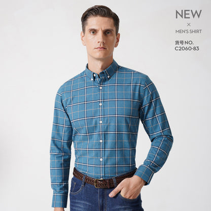 Men's Business Dress Shirts Long Sleeve Casual Regular Fit Cotton Shirts | C2060-81