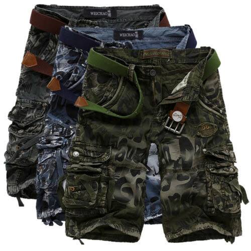 Men's Leopard print Camo Cargo Shorts Relaxed Fit Multi-Pocket -2292