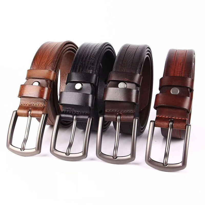 Men's Leather Belt 100% Full Grain Solid Genuine Leather Belt 1.3" Width |   N8100