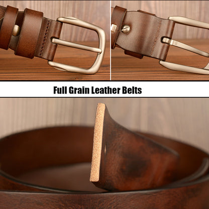 Premium Full Grain Leather Bulcke Belt Dress Belt For Men 1.5'' Wide | TCZK01