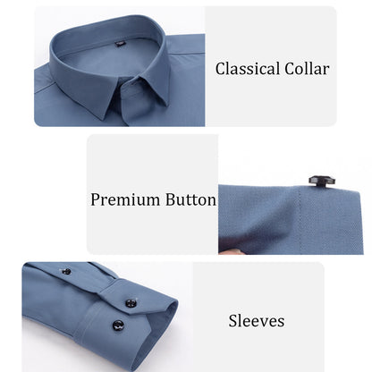 Modal Men's Dress Shirts Solid Long Sleeve Stretch Formal Shirt | C2080