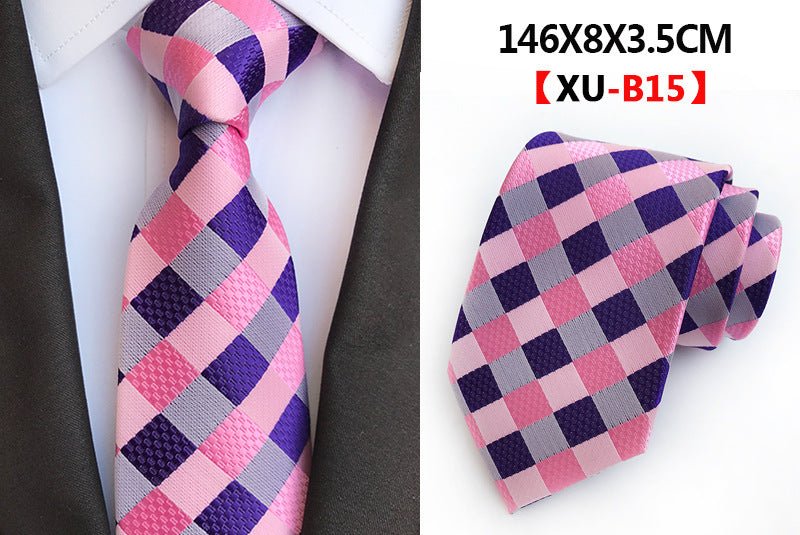 Men Ties Stripes Woven Silk Necktie For Formal Business Party |  XU-B