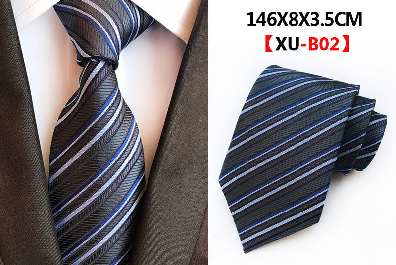 Men Ties Stripes Woven Silk Necktie For Formal Business Party |  XU-B