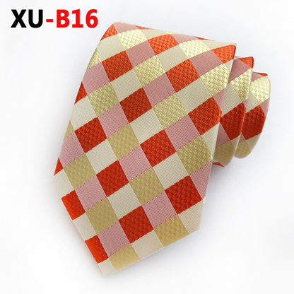 Men Ties Stripes Woven Silk Necktie For Formal Business Party |  XU-B