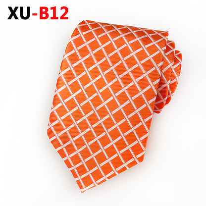 Men Ties Stripes Woven Silk Necktie For Formal Business Party |  XU-B