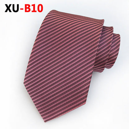 Men Ties Stripes Woven Silk Necktie For Formal Business Party |  XU-B