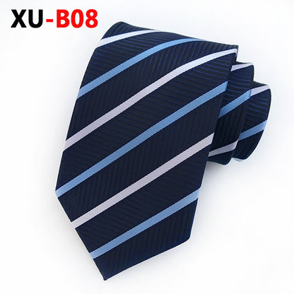 Men Ties Stripes Woven Silk Necktie For Formal Business Party |  XU-B