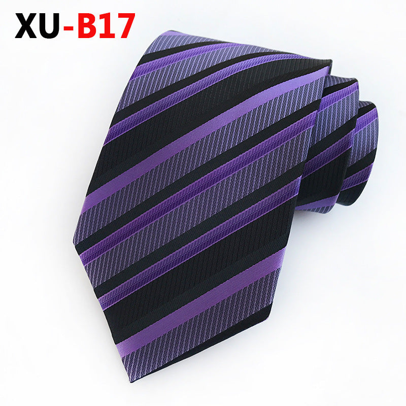 Men Ties Stripes Woven Silk Necktie For Formal Business Party |  XU-B